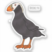 Afbeelding van cartoon van tufvogel sticker (Voorkant)
