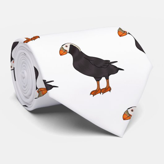 Afbeelding van cartoon van tufvogel stropdas (Opgerold)