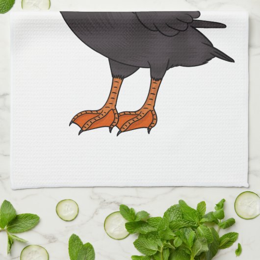 Afbeelding van cartoon van tufvogel theedoek (Gevouwen)