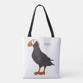Afbeelding van cartoon van tufvogel tote bag (Achterkant)