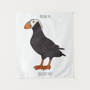 Afbeelding van cartoon van tufvogel wandkleed