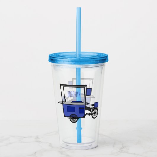 Afbeelding van cartoon van voedselkar acryl drinkbeker (Voorkant)