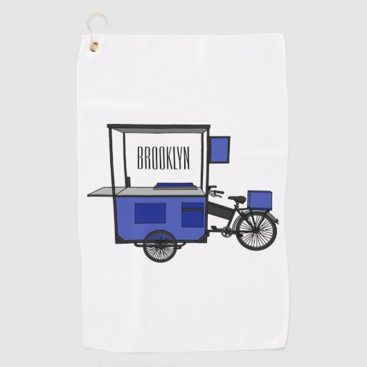 Afbeelding van cartoon van voedselkar golfhanddoek (Voorkant)