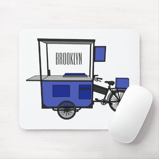 Afbeelding van cartoon van voedselkar muismat (Met muis)