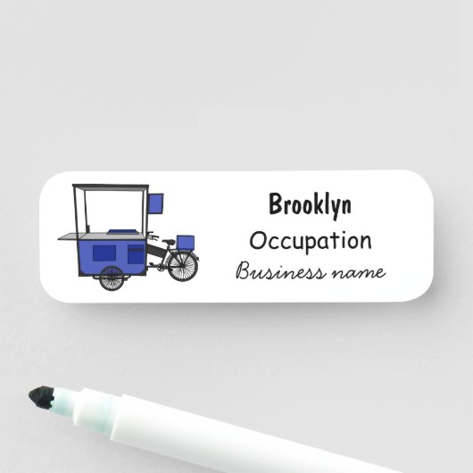 Afbeelding van cartoon van voedselkar naamplaatje (In situ)