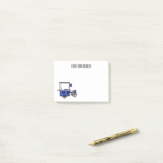 Afbeelding van cartoon van voedselkar post-it® notes (Op bureau)