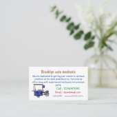 Afbeelding van cartoon van voedselkar visitekaartje (Staand voorkant)