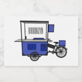 Afbeelding van cartoon van voedselkar voedselcontainer etiket (Enkel label)