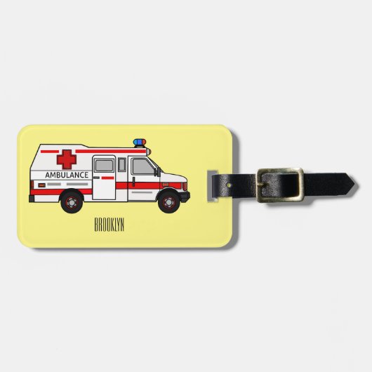 Afbeelding van cartoon voor ambulance bagagelabel (Voorkant horizontaal)