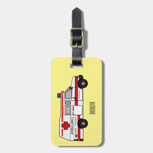 Afbeelding van cartoon voor ambulance bagagelabel (Voorkant verticaal)