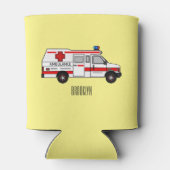 Afbeelding van cartoon voor ambulance blikjeskoeler (Achterkant)