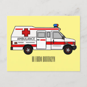 Afbeelding van cartoon voor ambulance briefkaart
