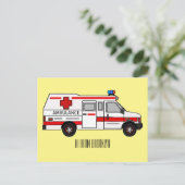Afbeelding van cartoon voor ambulance briefkaart (Staand voorkant)