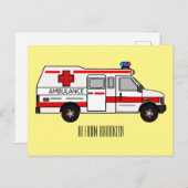 Afbeelding van cartoon voor ambulance briefkaart (Voorkant / Achterkant)