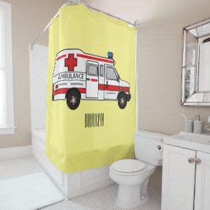 Afbeelding van cartoon voor ambulance douchegordijn