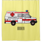Afbeelding van cartoon voor ambulance douchegordijn (Voorkant)