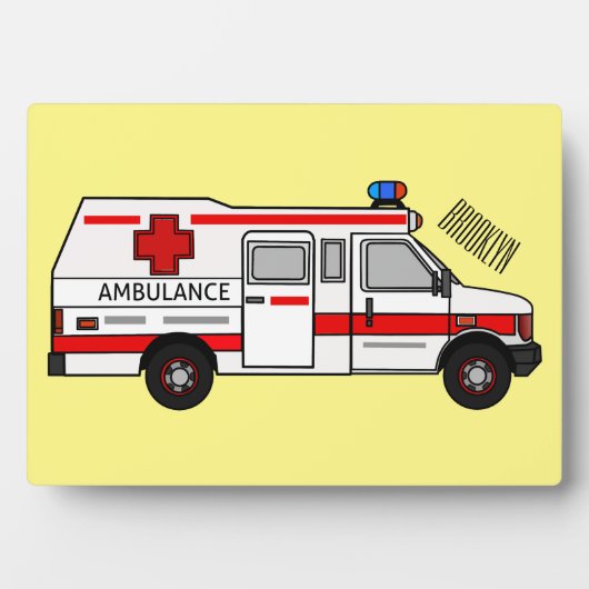 Afbeelding van cartoon voor ambulance fotoplaat (voorkant)