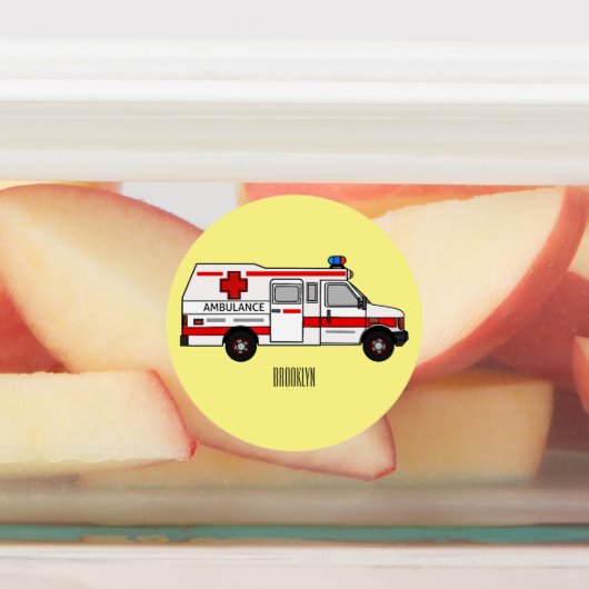 Afbeelding van cartoon voor ambulance labels (Aangebracht)