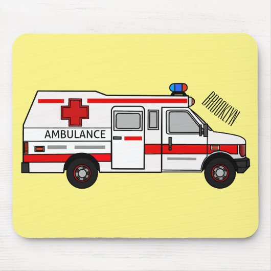 Afbeelding van cartoon voor ambulance muismat (Voorkant)