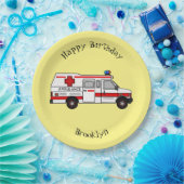 Afbeelding van cartoon voor ambulance papieren bordje (Feest)