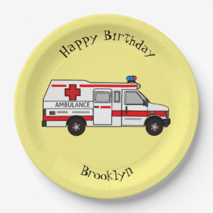 Afbeelding van cartoon voor ambulance papieren bordje