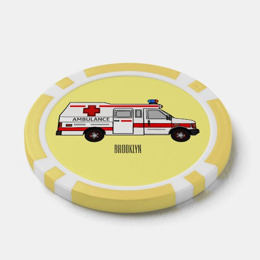 Afbeelding van cartoon voor ambulance poker chips (Enkel)