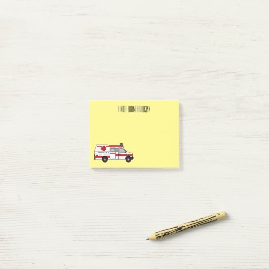 Afbeelding van cartoon voor ambulance post-it® notes (Op bureau)