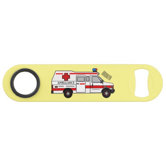 Afbeelding van cartoon voor ambulance speed flessenopener (Voorkant (Horizontaal))