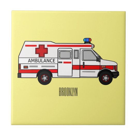 Afbeelding van cartoon voor ambulance tegeltje (Voorkant)