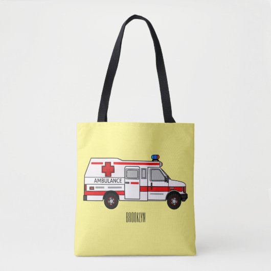 Afbeelding van cartoon voor ambulance tote bag (Voorkant)