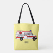 Afbeelding van cartoon voor ambulance tote bag (Achterkant)