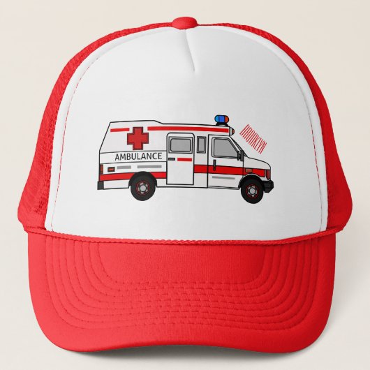 Afbeelding van cartoon voor ambulance trucker pet (Voorkant)