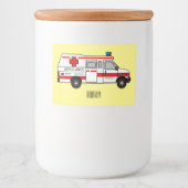 Afbeelding van cartoon voor ambulance voedselcontainer etiket (Voorkant)