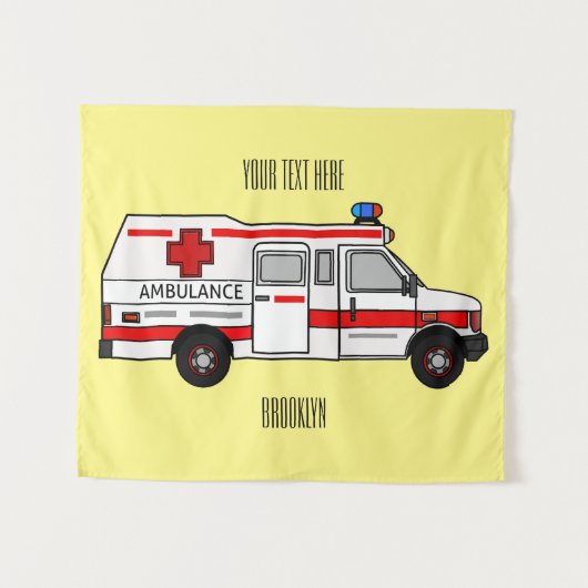 Afbeelding van cartoon voor ambulance wandkleed (Voorkant (horizontaal))