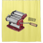 Afbeelding van cartoon voor pasteiters douchegordijn (Voorkant)