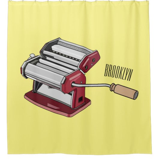 Afbeelding van cartoon voor pasteiters douchegordijn (Voorkant)