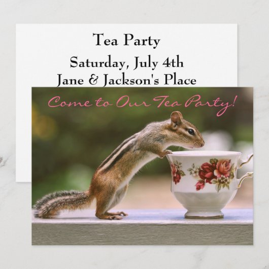 Afbeelding van Chipmunk met China Teacup Kaart (Voorkant / Achterkant)