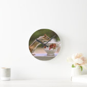 Afbeelding van Chipmunk met China Teacup Ronde Klok (Huis)