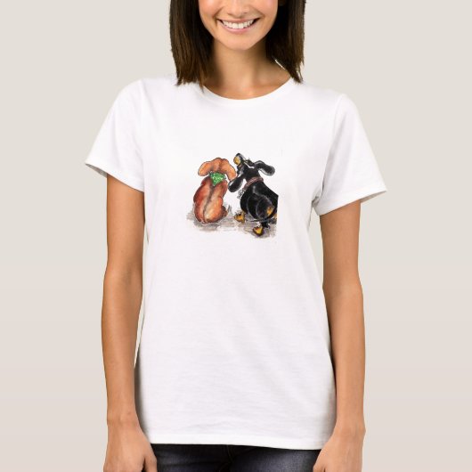 Afbeelding van Dacshund t shirt door Annabel Tarra (Voorkant)