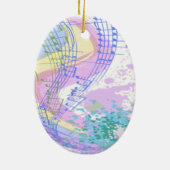 Afbeelding van dansende mode met helder blauw haar keramisch ornament (Achterkant)