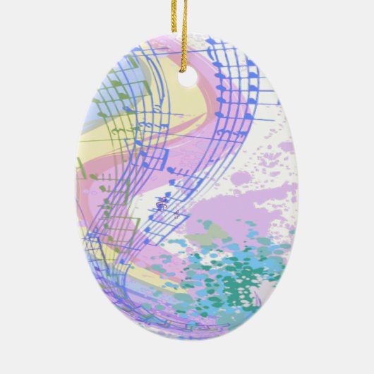 Afbeelding van dansende mode met helder blauw haar keramisch ornament (Achterkant)