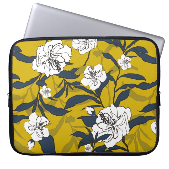 Afbeelding van de  afbeelding van de bloeiende blo laptop sleeve (Voorkant)
