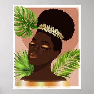 Afbeelding van de Afrikaanse American Woman Gold Poster