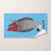 Afbeelding van de Afrikaanse grijze papegaai carto Bad Handdoek (Handdoek)