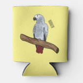 Afbeelding van de Afrikaanse grijze papegaai carto Blikjeskoeler (Voorkant)