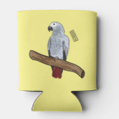 Afbeelding van de Afrikaanse grijze papegaai carto Blikjeskoeler (Achterkant)