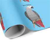 Afbeelding van de Afrikaanse grijze papegaai carto Cadeaupapier (Rol Hoek)