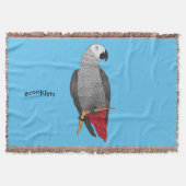 Afbeelding van de Afrikaanse grijze papegaai carto Deken (Voorkant)