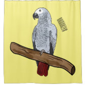 Afbeelding van de Afrikaanse grijze papegaai carto Douchegordijn (Voorkant)
