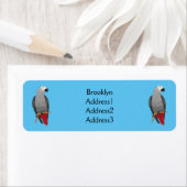 Afbeelding van de Afrikaanse grijze papegaai carto Etiket (Insitu)